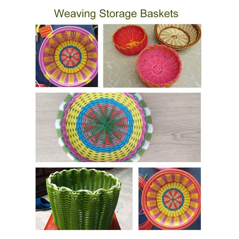 Feyart Round Plastic Rattan 2.5mm Plastic Wicker Round Faux Rattan for Repairing and DIY Weaving Storage Basket (Khaki) - Image 3